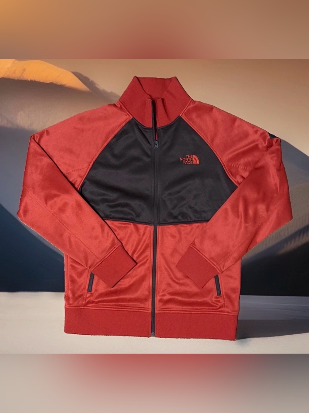 The North Face Mens Full Zip Brown Rust Track Jacket Size Medium Outdoor Nature
